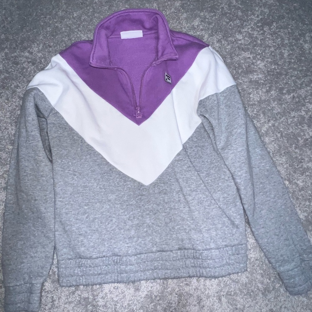 Fila Purple and Gray Quarter Zip Pullover
